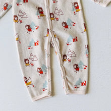 Load image into Gallery viewer, Camping Bear Classic Button Jacquard Baby Jumpsuit