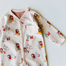 Load image into Gallery viewer, Camping Bear Classic Button Jacquard Baby Jumpsuit