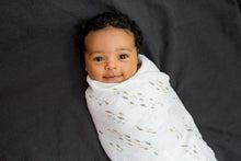 Load image into Gallery viewer, Lulujo Cotton Muslin Swaddles - Fish & Navy Gingham