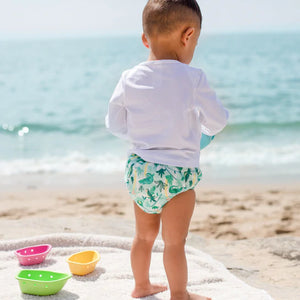 Snap Reusable Absorbent Swim Diaper - Green Tropical Jungle