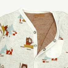 Load image into Gallery viewer, Camping Bear Classic Button Jacquard Baby Jumpsuit
