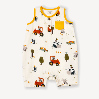 Chick Chick Farm Sleeveless Short Romper - Natural