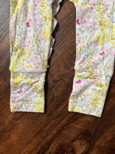 Ivy Bamboo Ruffled Footless Zippy Baby Romper - Ditsy Floral Butterflies