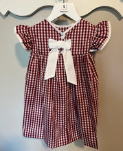 Load image into Gallery viewer, Maroon &amp; White Dress with Bow (Gina)
