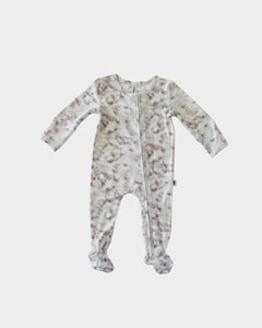 Footie Romper - Tie Dye In Taupe