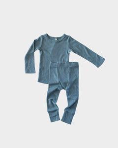 Ribbed Lounge Set - Slate Blue