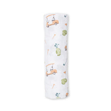 Load image into Gallery viewer, Lulujo Muslin Cotton Swaddle - Golf
