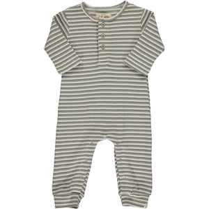 Mason Rib Romper - Grey Stripe