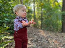 Load image into Gallery viewer, Jasper Woven Onesie - Burgundy Plaid
