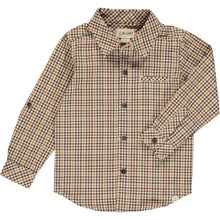 Load image into Gallery viewer, Atwood Woven Shirt - Navy &amp; Gold Plaid
