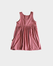 Load image into Gallery viewer, The Henley Tank Dress features a scoop back neck, gathered skirt, a functional button placket.   Fit: true to size  Features: scoop back neck, gathered skirt  Fabric: 95% bamboo 5% spandex jersey  Care: wash with like colors, gentle detergent, cool water, for best results lay flat to dry
