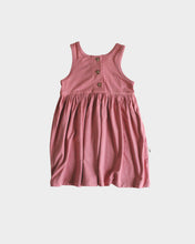 Load image into Gallery viewer, The Henley Tank Dress features a scoop back neck, gathered skirt, a functional button placket.   Fit: true to size  Features: scoop back neck, gathered skirt  Fabric: 95% bamboo 5% spandex jersey  Care: wash with like colors, gentle detergent, cool water, for best results lay flat to dry
