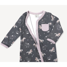 Load image into Gallery viewer, Horse &amp; Bird Side Pocket Coverall Romper - Dark Grey
