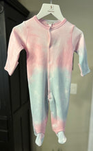 Load image into Gallery viewer, Button Footie - Pink/Blue Tie-Die
