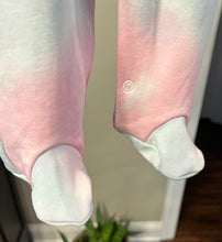 Load image into Gallery viewer, Button Footie - Pink/Blue Tie-Die
