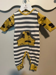 Keep Truckin Striped Romper