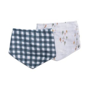 Lulujo Bandana Bibs - Fish & Navy Gingham