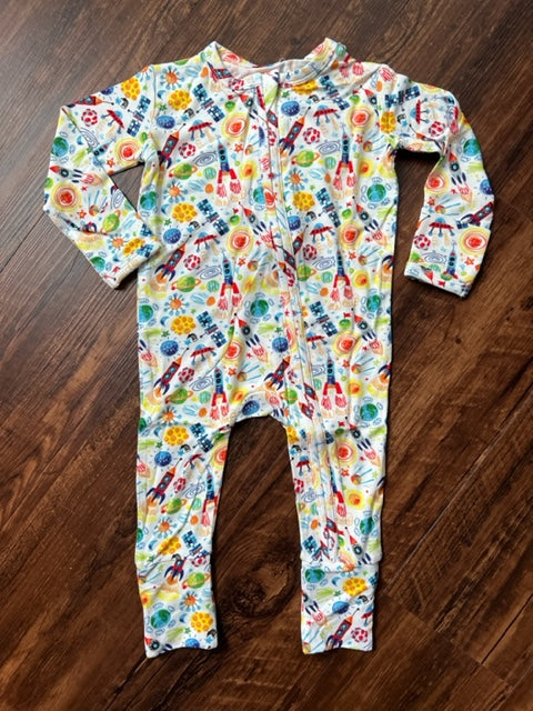 Connor Bamboo Footless Zippy Baby Romper - Out Like A Rocket