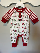 Load image into Gallery viewer, Peace Love Joy Henley Romper
