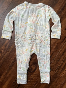 Ivy Bamboo Ruffled Footless Zippy Baby Romper - Sweet Sea