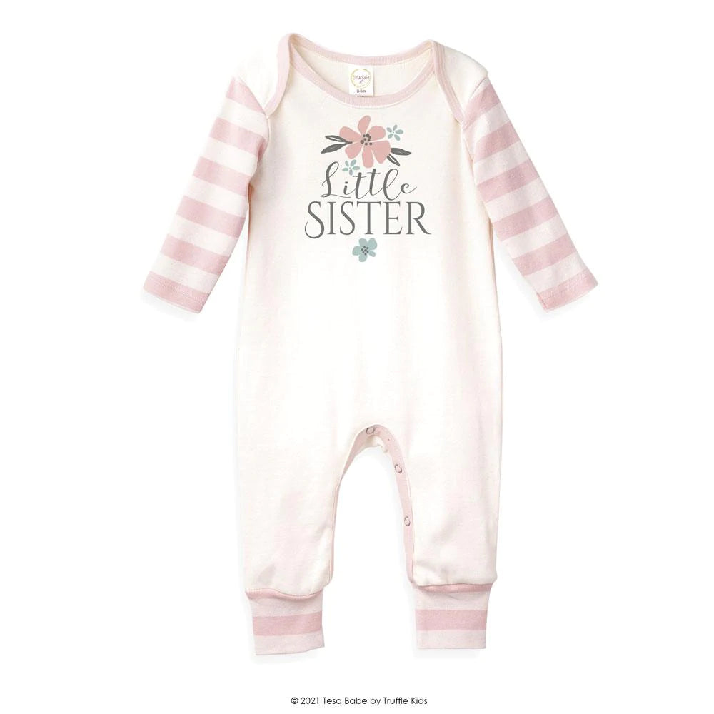 Little Sister Romper - Blush Pink & Ivory
